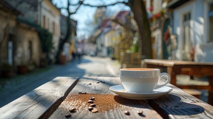 Sticker - Coffee Cup on Table