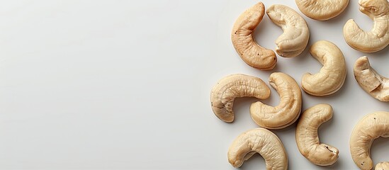 Aufkleber - Delicious cashew nuts with copy space image on a white backdrop