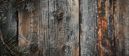 Fototapete - Close up macro shot featuring a vintage Christmas tree structure background perfect for designing with room for text or images a natural wood pattern. Creative banner. Copyspace image
