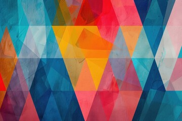Poster - Vibrant geometric pattern, Colorful abstract pattern with various shapes, vibrant and eye-catching design, AI generated