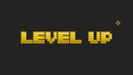 Poster - LEVEL UP.pixel art .8 bit game.retro game. for game assets in vector illustrations.	