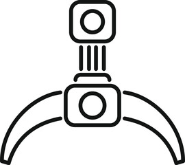 Poster - line art icon of a robot arm holding an object with a laser beam