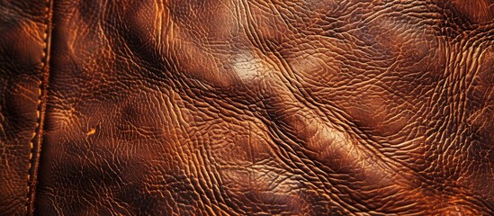 Aufkleber - Close up of a textured brown leather surface with full frame copy space image available