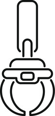 Poster - industrial robot arm claw holding object line icon, robotic technology outline style pictogram on wh