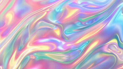 Fototapete - A rainbow colored iridescent holographic background with soft gradient colors.