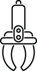 Poster - excavator mechanical claw holding construction tool outline icon for web, mobile and infographics