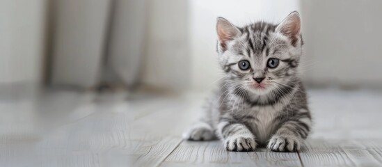 Poster - American shorthair kitten adorable with copy space image