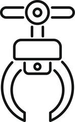 Poster - Industrial robot arm holding object with sensor icon, line style