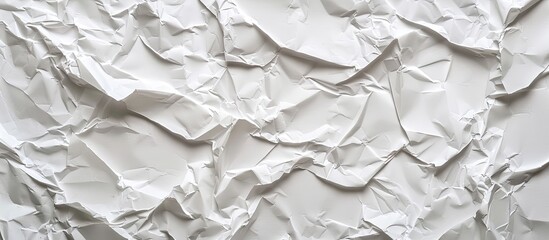 Leinwandbilder - Top view of a clean white paper with a textured crumpled appearance creating a background suitable for copy space image