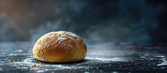 Wall Mural - Bread on a dark backdrop with ample copy space image