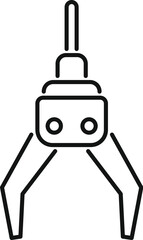 Poster - Excavator bucket holding nothing grabbing machine line icon for apps and websites