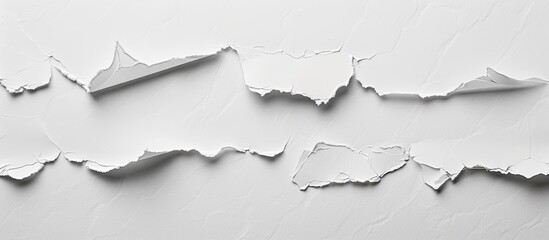 Aufkleber - Collection of ripped white paper on a gray background with copy space image