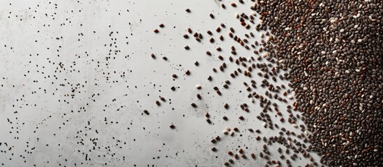 Aufkleber - Close up shot of chia seeds on a pristine background with copy space image available