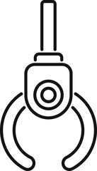 Poster - robotic arm gripper holding an object icon in outline style isolated on white background