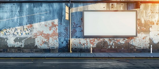 Poster - Billboard on a street wall with banners providing copy space image for your message