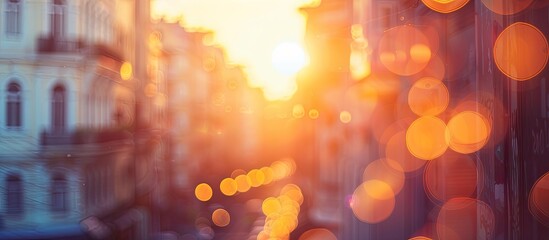 Aufkleber - Create a stunning travel background with a blurred building in the image allowing for copy space