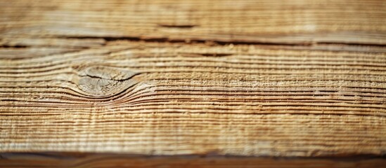 Poster - Close up of a textured light colored pine board with selective focus providing an empty area for text or images copy space image