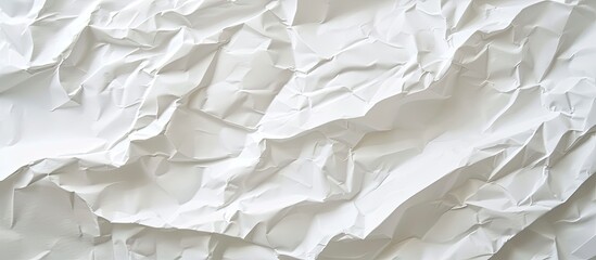 Leinwandbilder - Top view of a clean white paper with a textured crumpled appearance creating a background suitable for copy space image