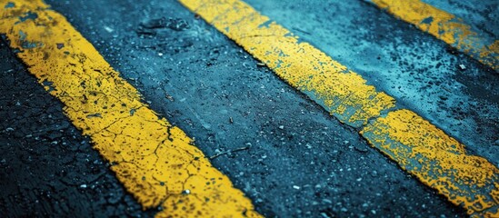 Poster - Detailed traffic paint on a cement floor with ample copy space image