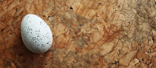 Aufkleber - Cork background with Easter egg copy space image