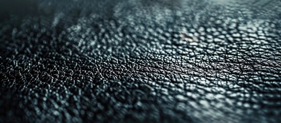 Aufkleber - Close up image of a textured black leather surface with blurred background Selective focus on the leather Includes copy space image