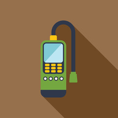 Poster - gas detector device measuring methane level with sensor probe, flat style icon