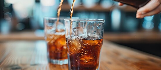 Aufkleber - Cold brewed coffee can be a refreshing and invigorating beverage choice perfect for a hot summer day. Creative banner. Copyspace image