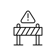 Fototapete - Work barrier outline icons, minimalist vector illustration ,simple transparent graphic element .Isolated on white background
