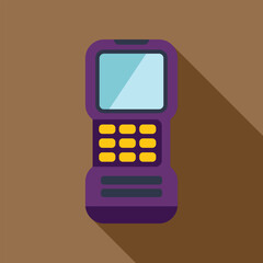 Poster - Electronic device with buttons is showing blank screen on brown background