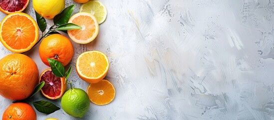 Poster - Assortment of juicy citrus fruits with copy space image