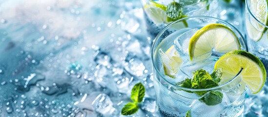 Poster - Delicious and refreshing water served chilled with a clean copy space image