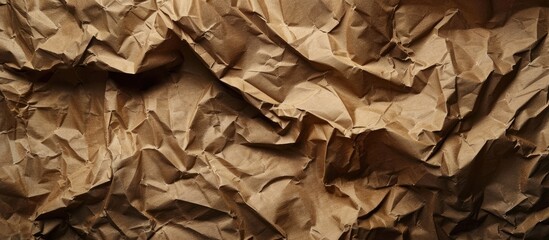 Poster - Crumpled kraft paper with copy space image for wrapping