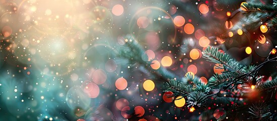 Poster - Blurred glitter Bokeh background for Christmas and New Year holidays with copy space image