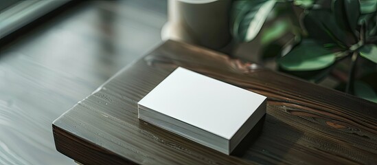 Fototapete - Business card placed on a desk with copy space image