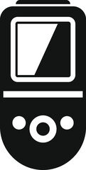 Poster - simple icon of a portable video game console with a d pad and buttons