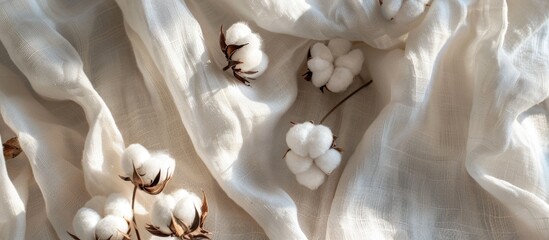 Aufkleber - Top view of cotton fabric serving as a backdrop for a copy space image