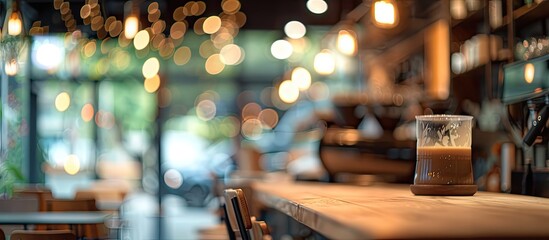 Poster - Blurred background of a coffee shop with a bokeh effect ideal for a copy space image