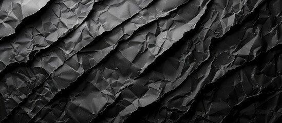 Leinwandbilder - Crumpled black paper texture background for creative design templates with copy space image