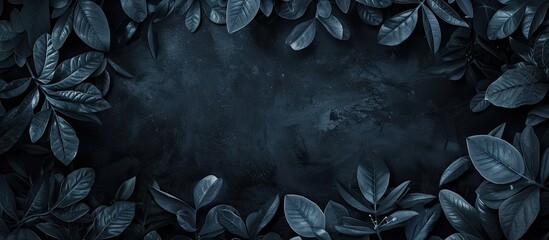 Sticker - A dark backdrop with glossy foliage surrounding a copy space image