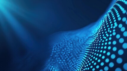 Poster - Blue background with dot waves