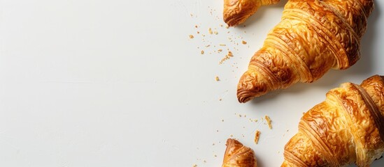 Poster - Croissants with copy space image on a clean white backdrop