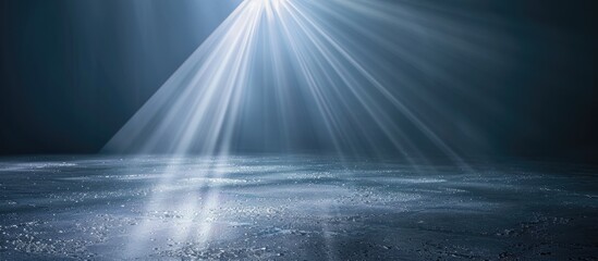 Aufkleber - Dark backdrop featuring a focused beam of light contrasted with a lack of visual elements creating a copy space image