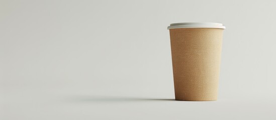 Poster - Cardboard cup with no content displayed on a plain white backdrop with copy space image