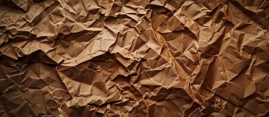 Leinwandbilder - Texture of crumpled brown paper providing a backdrop with copy space image