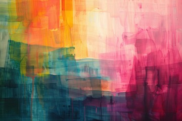 Poster - Layers of translucent color creating a sense of depth, AI generated