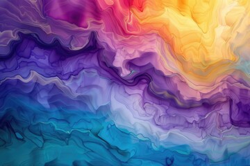 Poster - Layers of translucent color creating a sense of depth, Colorful fabric with rainbow pattern, perfect for adding a pop of color to any room or outfit, AI generated