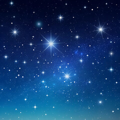 Wall Mural - Starry Night Sky with Colorful Twilight, Cosmic Beauty, with Copy Space