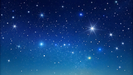 Wall Mural - Starry Night Sky with Colorful Twilight, Cosmic Beauty, with Copy Space