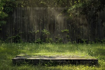 Poster - Empty backyard stage outdoors woodland nature.