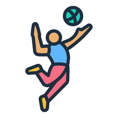 Sticker - Serving Volleyball Icon